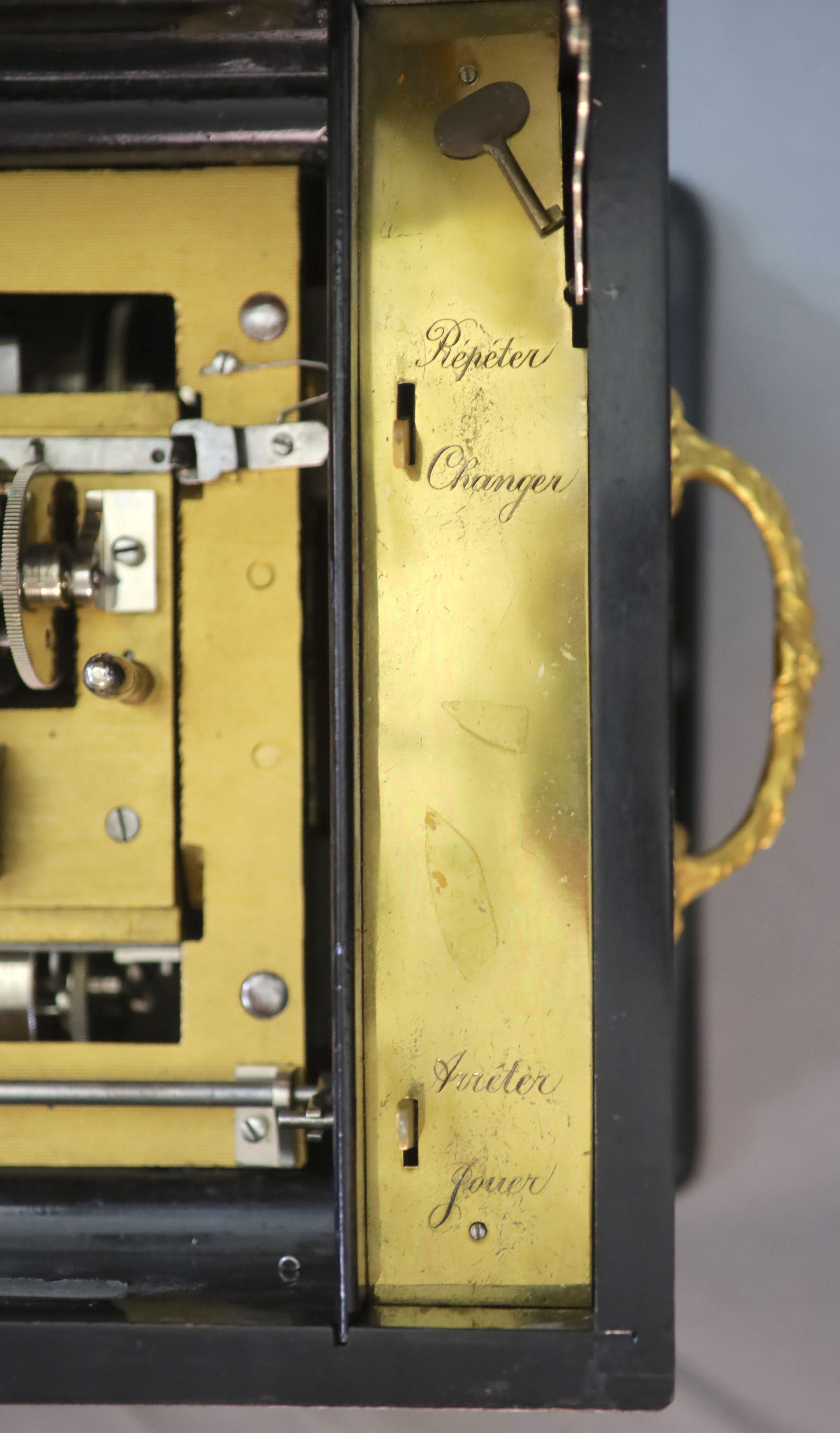 A rare Swiss quatre-revolver cylinder musical box, late 19th century 88 x 36cm, 38cm high.